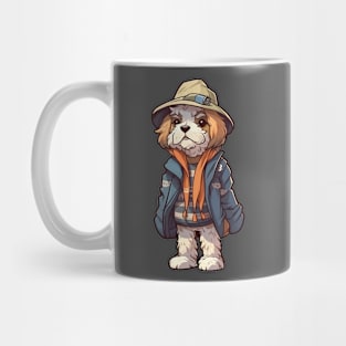 A cute dog wearing street fashion Mug